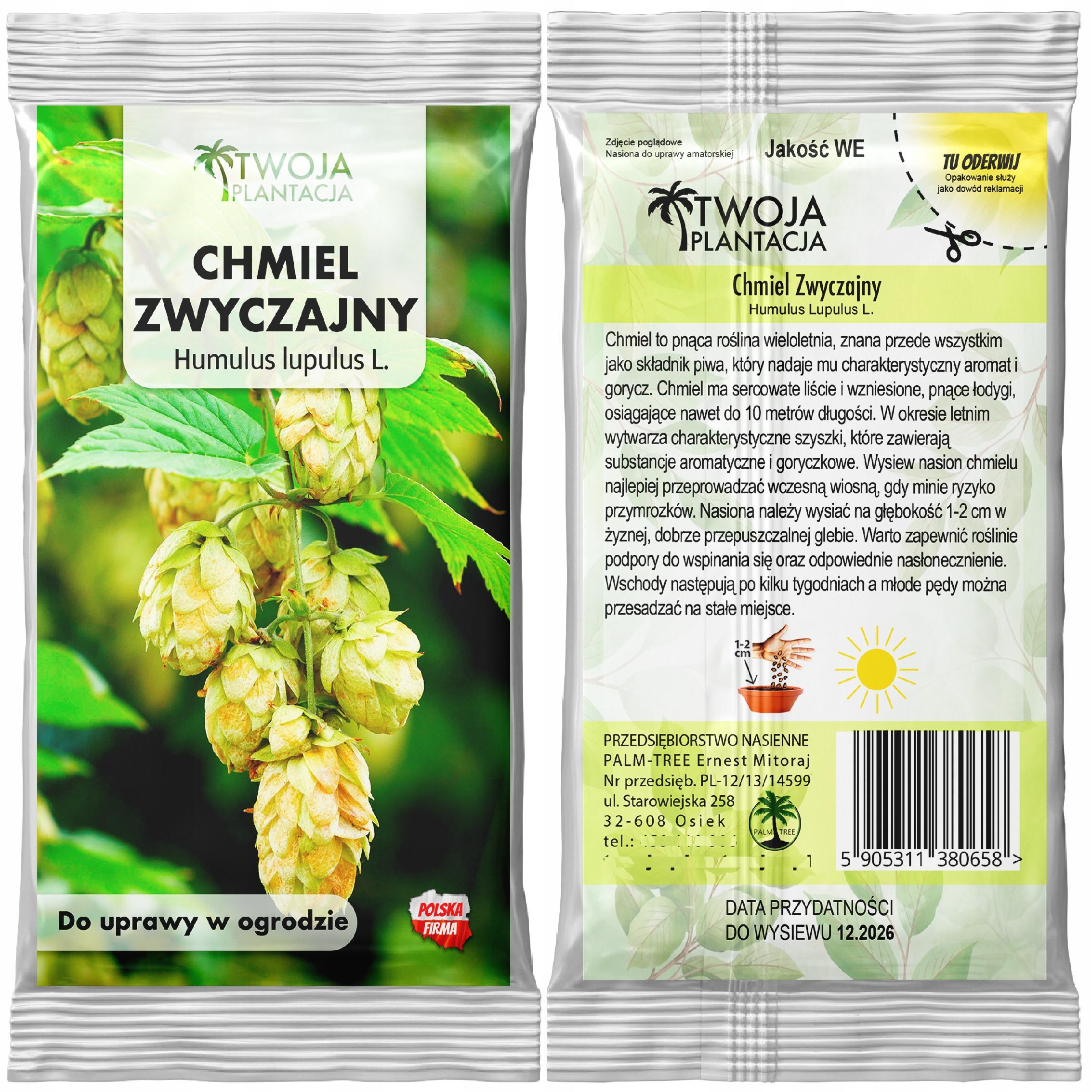 Chamiel Nasiona humulus lupulus Dzikie Warzywko do ogrodu 20 Nasion - obrazek 3