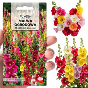 Malwa ogrodowa WYSOKA - mix kolorów, nasiona kwiatów ogrodowych PREMIUM